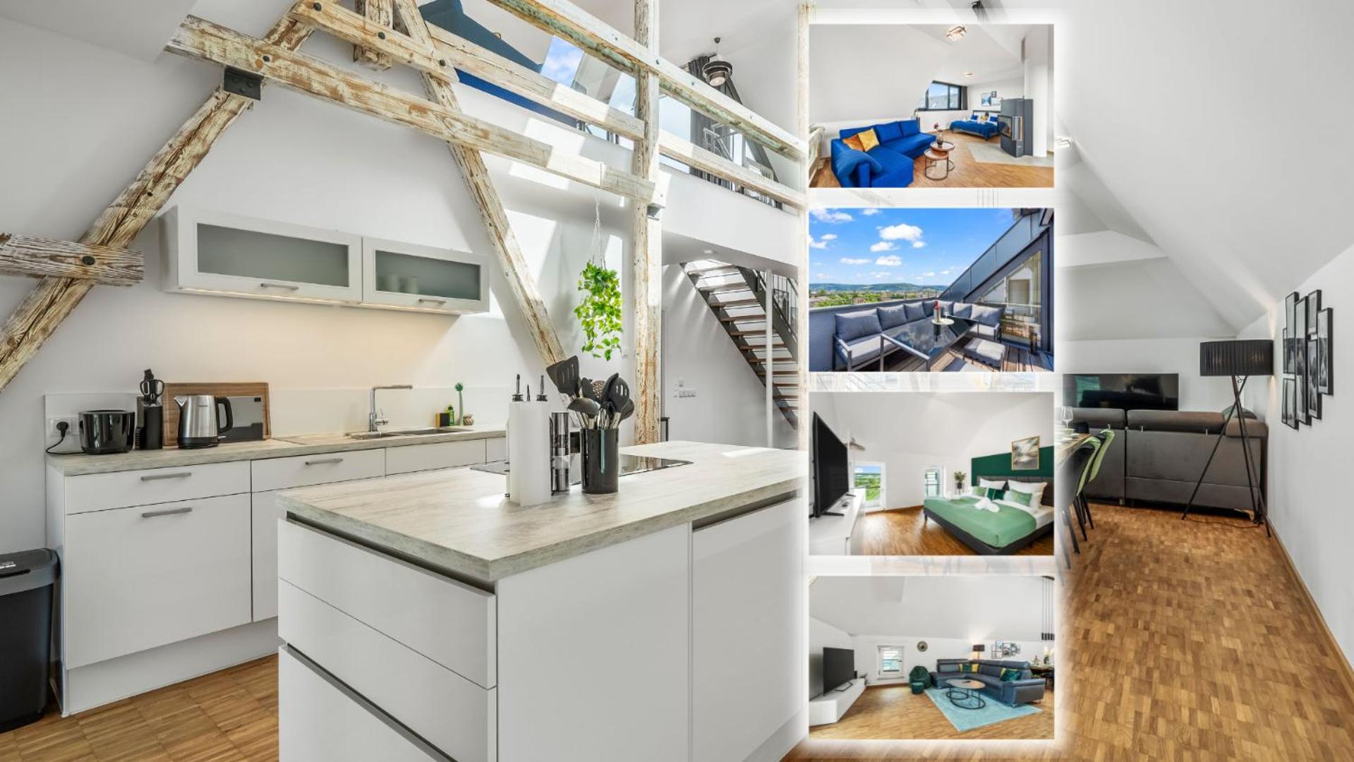 Dnd Design Loft I 170Qm I Parken I Balkon I Workstation I Netflix I Kaffee I Waschmaschine I Trockner I Xbox I Ausblick Apartment Wurzburg Bagian luar foto